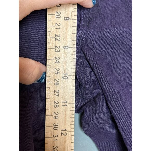 VTG LL Bean Women's 14 Flannel-Lined Purple Cropped Cargo Jeans - Picture 4 of 10